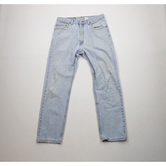 Vintage Y2K 2002 Levis 505 Mens 34x30 Distressed Regular Straight Leg Jeans USA